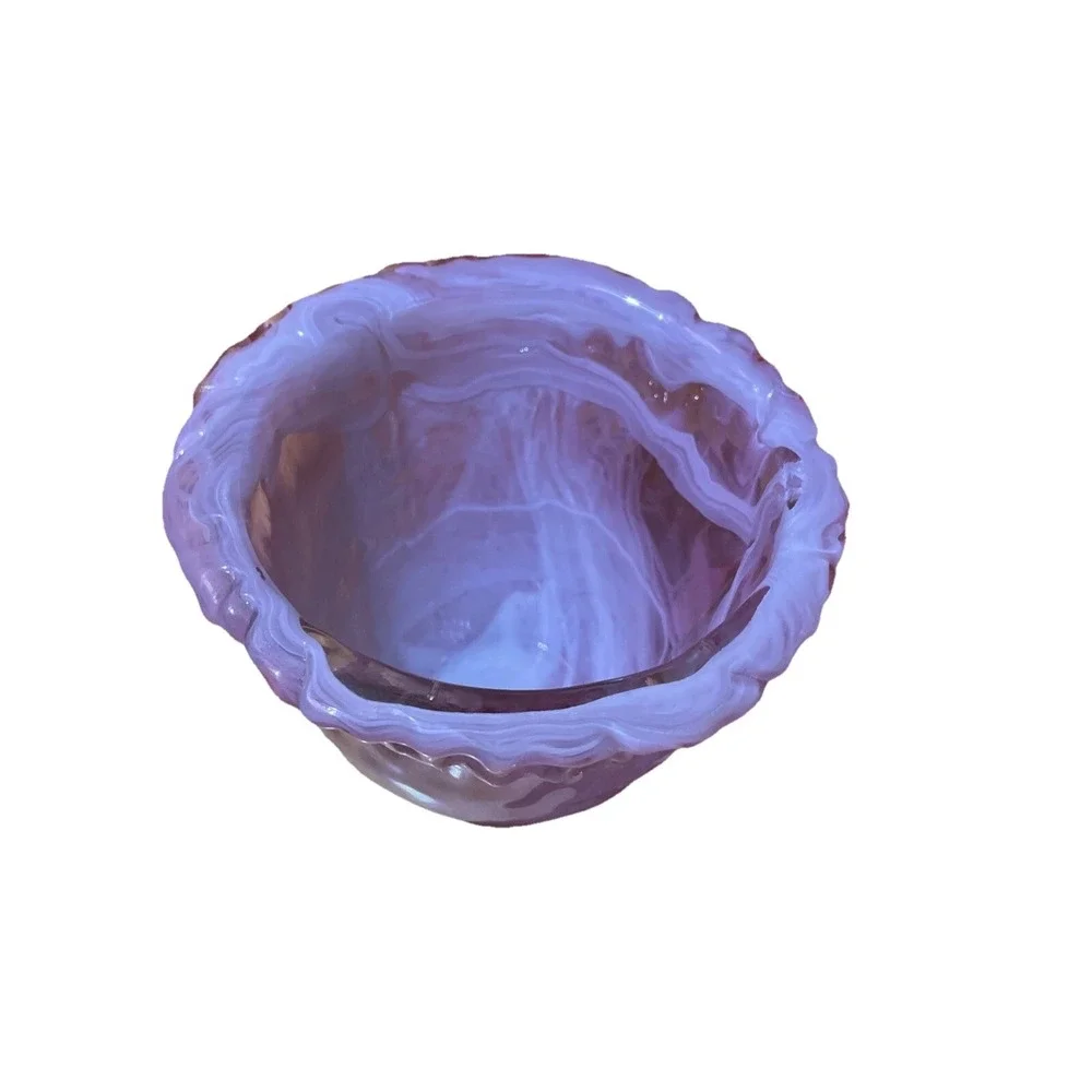 Anthropologie Pink Decorate Serial Ruffle Top Vase Unique Made in‎ Spain Glows